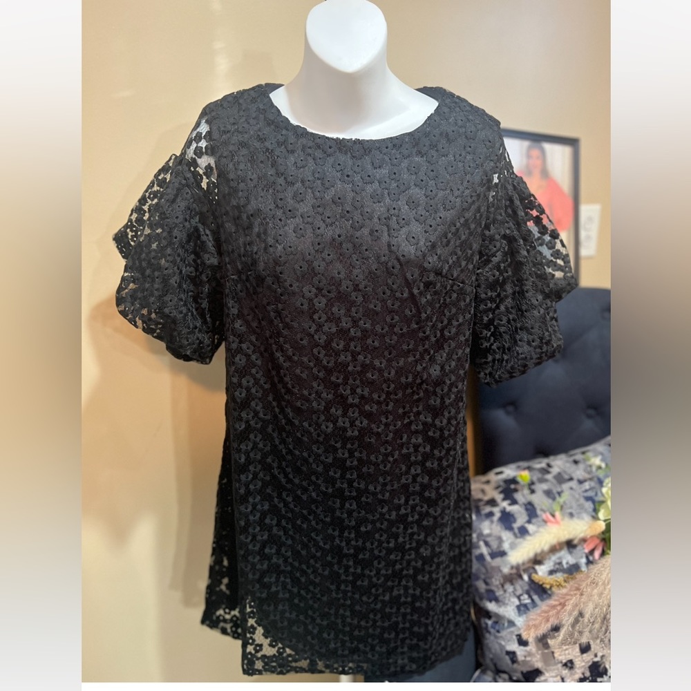 Vintage looking embroidered black dress